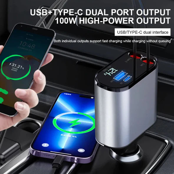 4 In 1 Retractable Car Charger - Orthorun