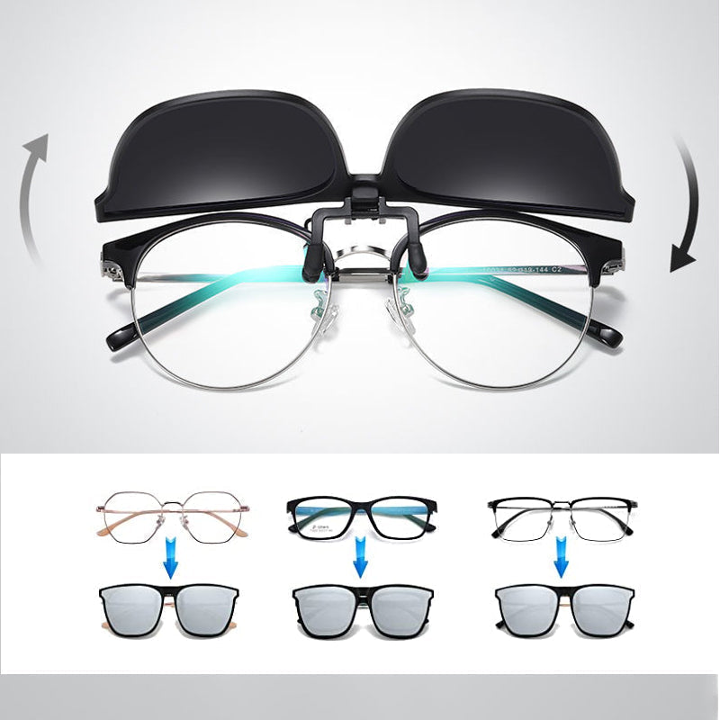 Orthorun | New Polarized Clip-On Folding Sunglasses – Over Glasses Flip-Up Lens