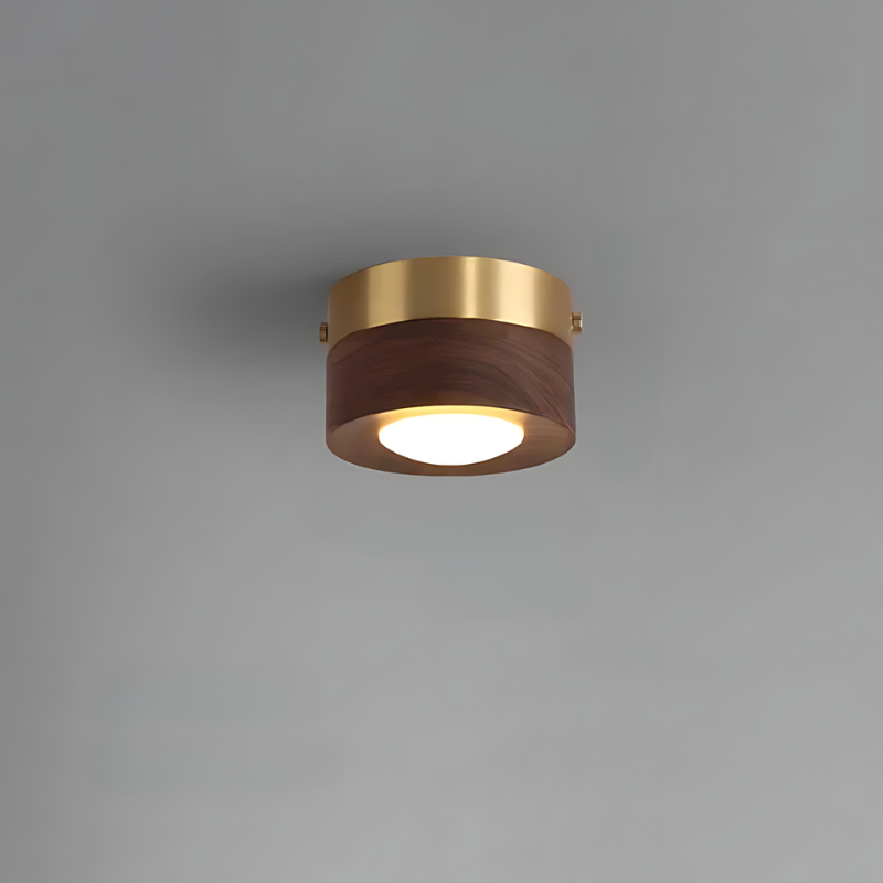Orthorun | Walnut Ceiling Lamp with LED Spotlights – Modern Wood Light Fixture