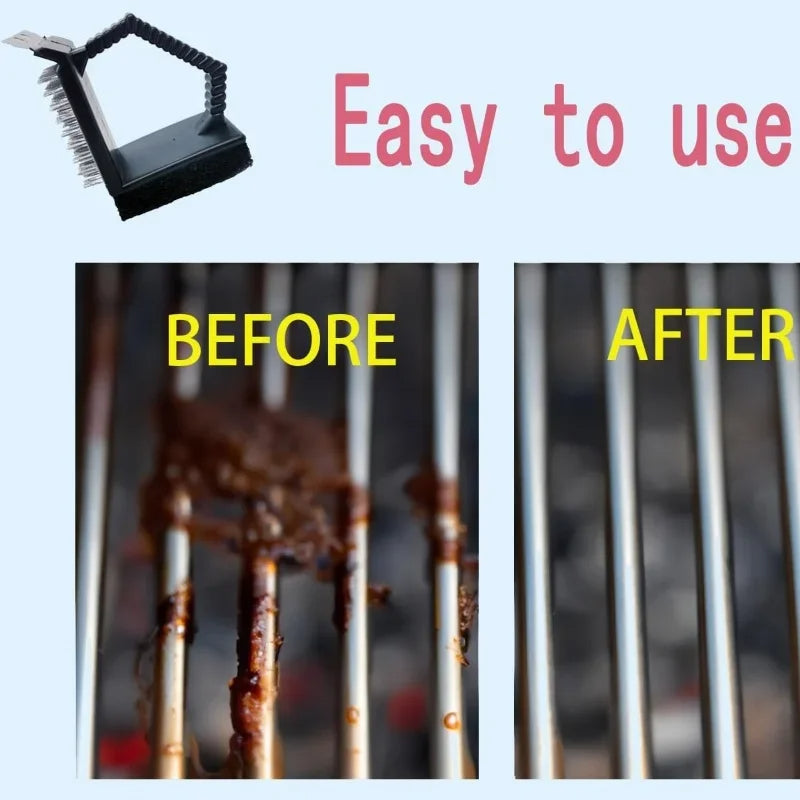 3 in 1 Right Angle Barbecue Grill Brush - Orthorun