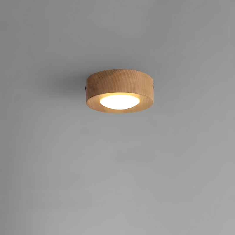 Orthorun | Walnut Ceiling Lamp with LED Spotlights – Modern Wood Light Fixture