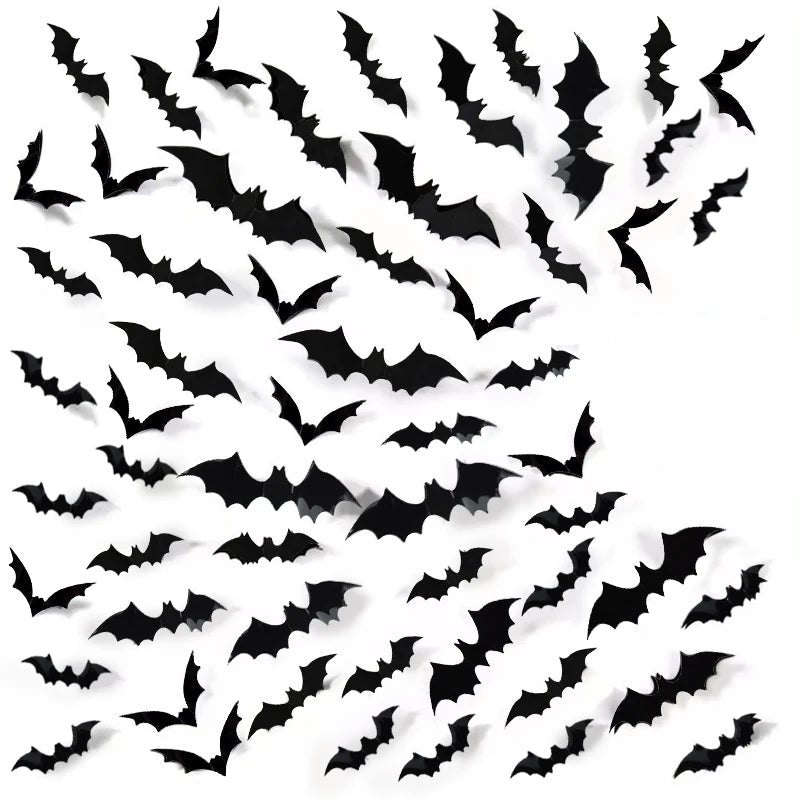 3D PVC Halloween Bats Wall Stickers - Orthorun
