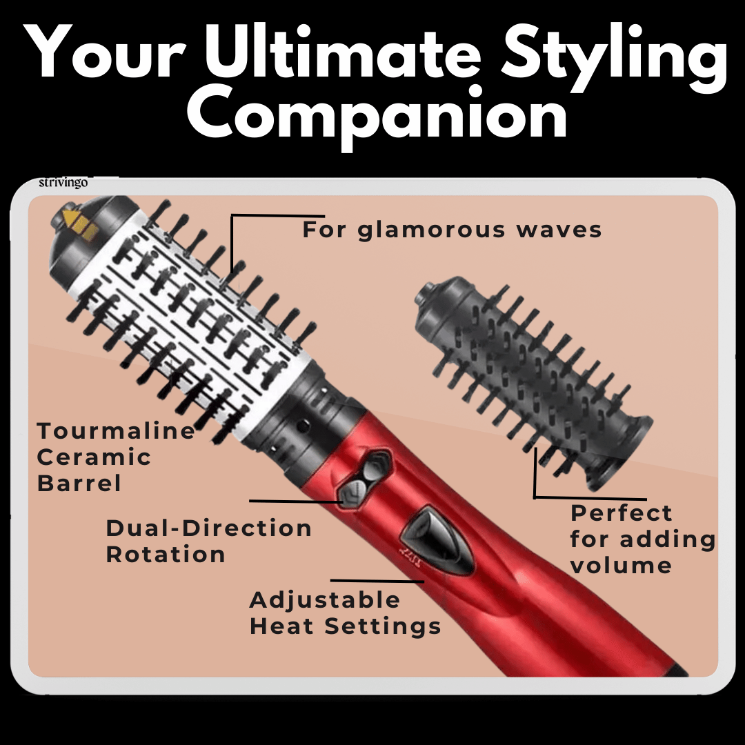 Orthorun | 3-in-1 Rotating Hair Dryer and Styler – Adjustable Temperature for Effortless Curls and Waves