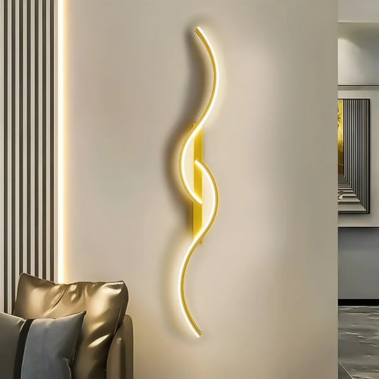 Orthorun | Modern Curved Wall Light for Indoor Ambient Illumination