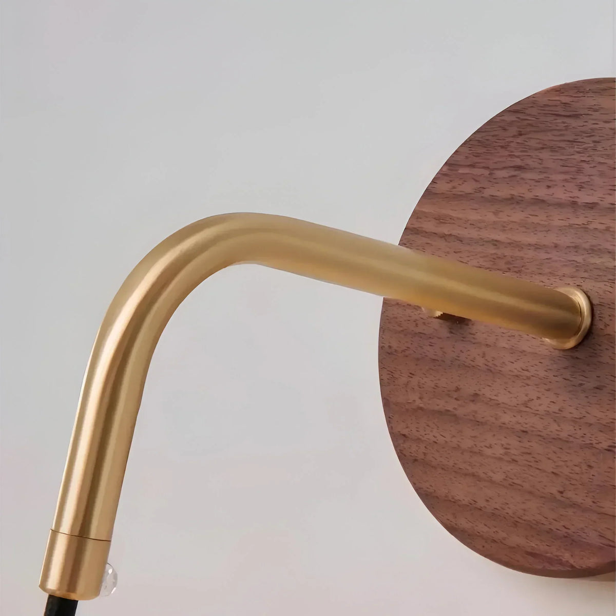Orthorun | GlowHaven - Walnut & Brass Accent Wall Light