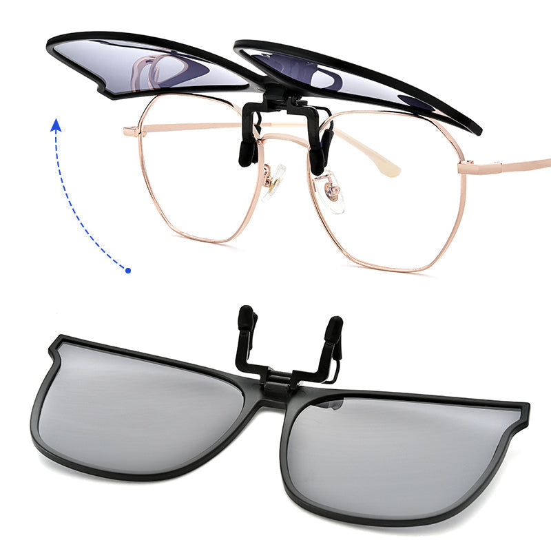 Orthorun | New Polarized Clip-On Folding Sunglasses – Over Glasses Flip-Up Lens
