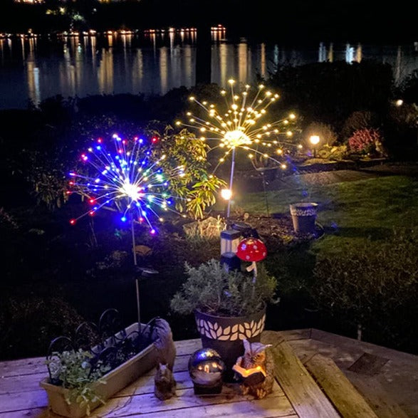 Orthorun | 4-Piece Solar Firework Garden Lights – Weatherproof LED Decorative Stakes for Garden & Patio