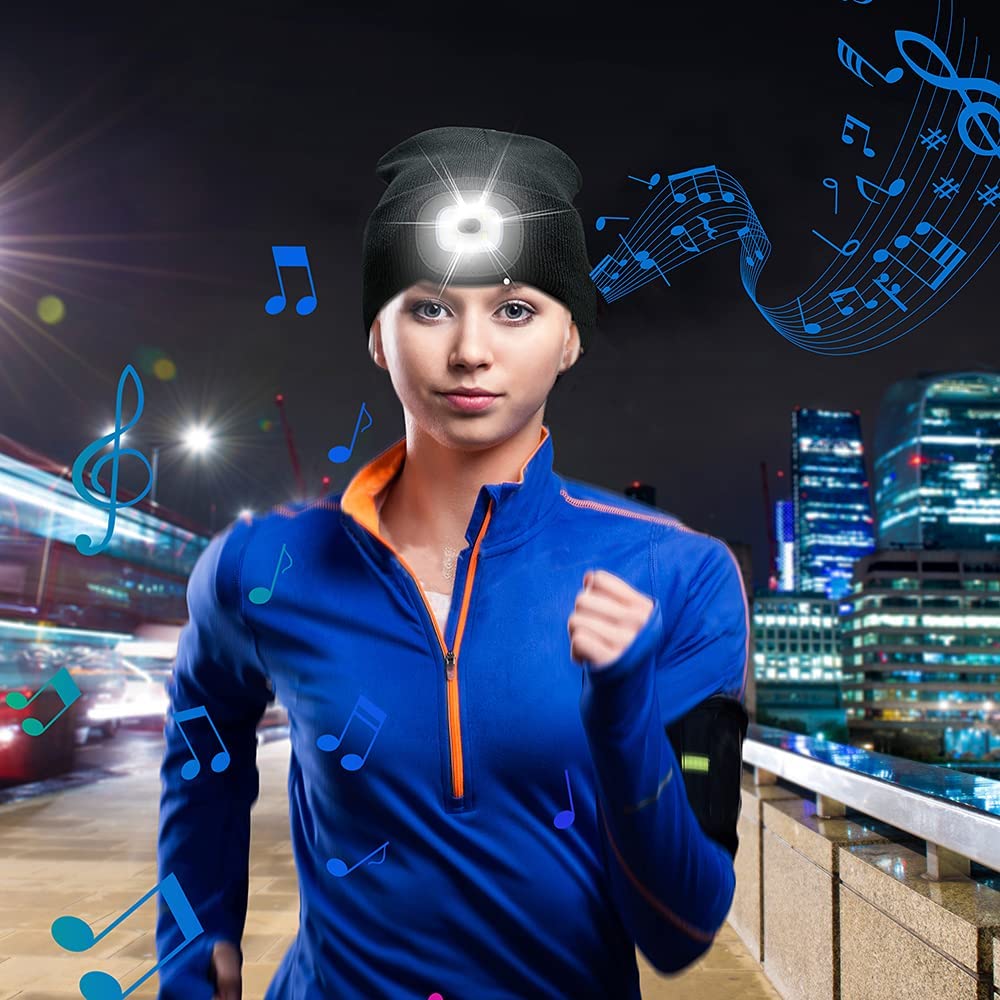 Orthorun | Bluetooth Beanie Hat with Light – Wireless Headphones Beanie for Winter & Hands-Free Calling