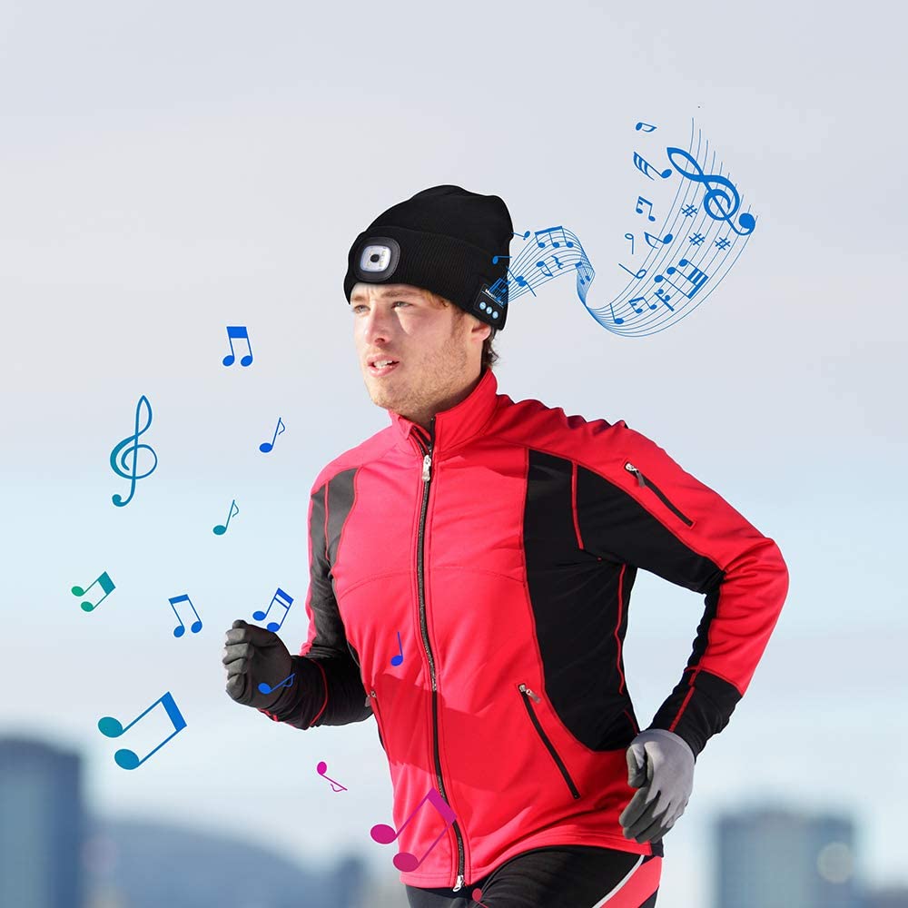 Orthorun | Bluetooth Beanie Hat with Light – Wireless Headphones Beanie for Winter & Hands-Free Calling