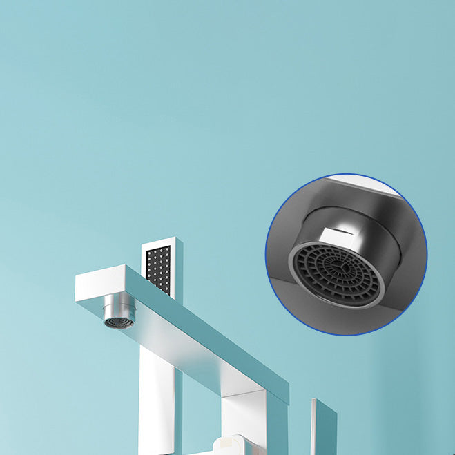 Orthorun | Modern Freestanding Bathtub Faucet - Copper Floor Mounted