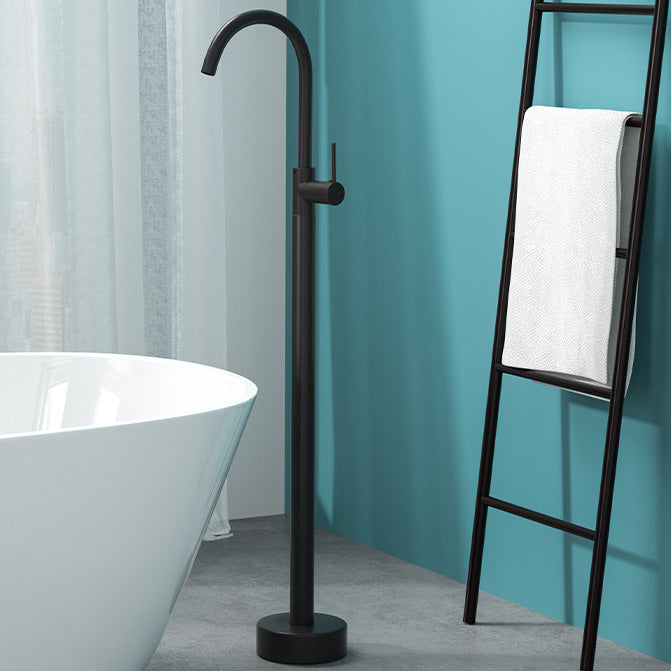 Orthorun | Modern Freestanding Bathtub Faucet - Copper Floor Mounted