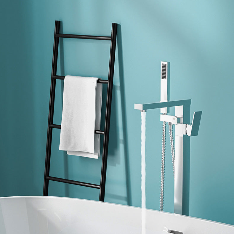 Orthorun | Modern Freestanding Bathtub Faucet - Copper Floor Mounted