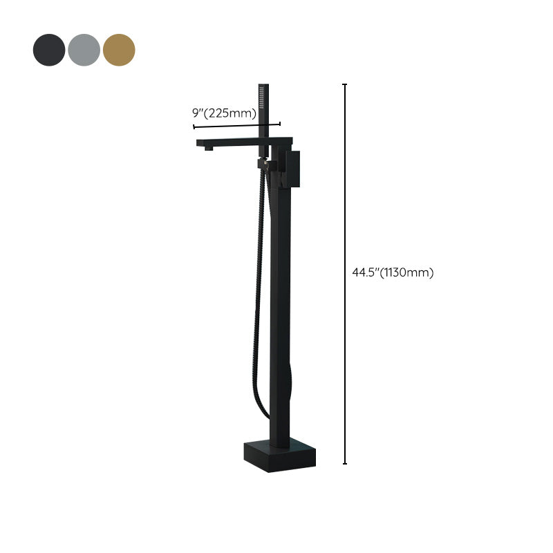 Orthorun | Modern Freestanding Bathtub Faucet - Copper Floor Mounted