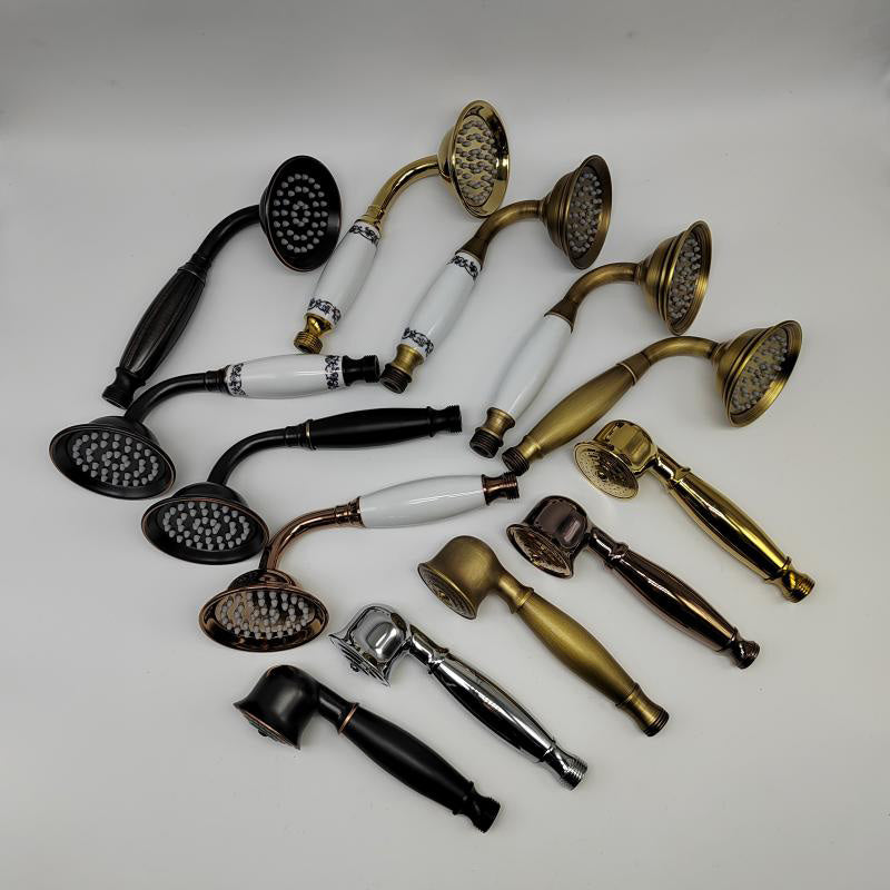 Orthorun | Traditional Handheld Shower Head with Hose - Polished Brass Wall Mounted