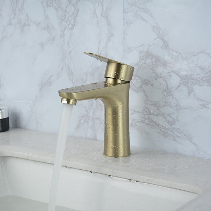 Orthorun | Modern Basin Tap - Monochrome Center Mount Low Arc Bathroom Faucet