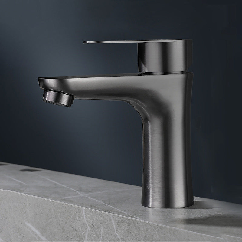 Orthorun | Modern Basin Tap - Monochrome Center Mount Low Arc Bathroom Faucet