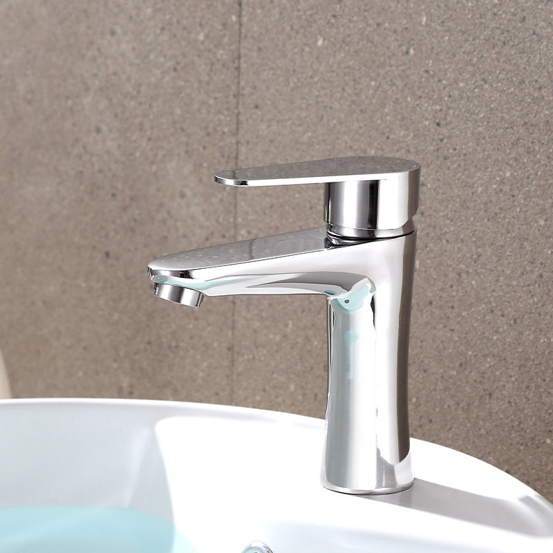 Orthorun | Modern Basin Tap - Monochrome Center Mount Low Arc Bathroom Faucet