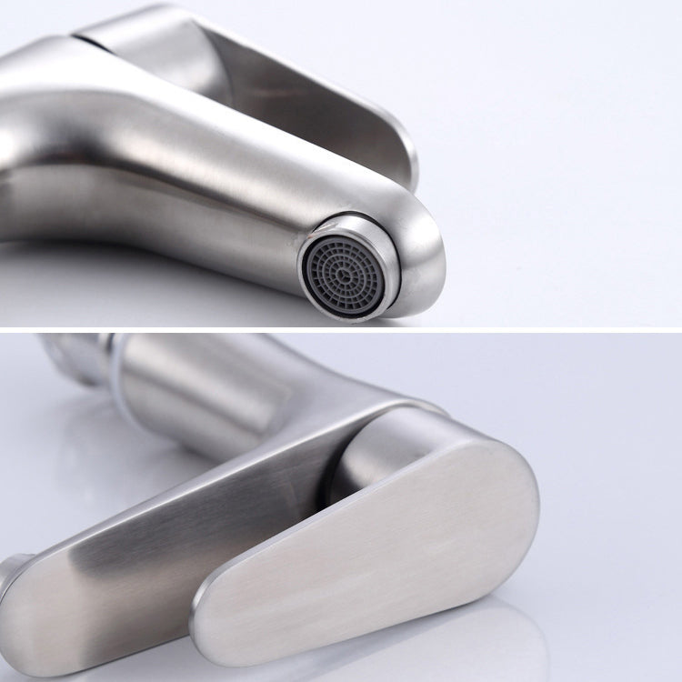 Orthorun | Modern Basin Tap - Monochrome Center Mount Low Arc Bathroom Faucet