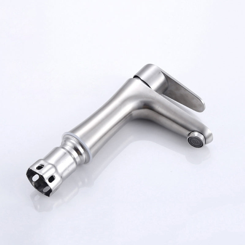 Orthorun | Modern Basin Tap - Monochrome Center Mount Low Arc Bathroom Faucet