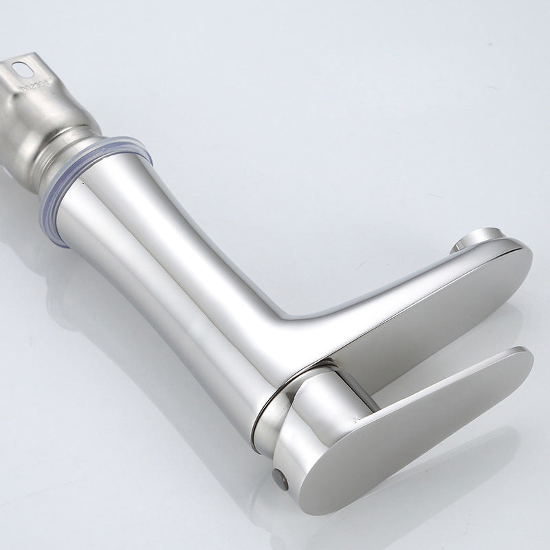 Orthorun | Modern Basin Tap - Monochrome Center Mount Low Arc Bathroom Faucet