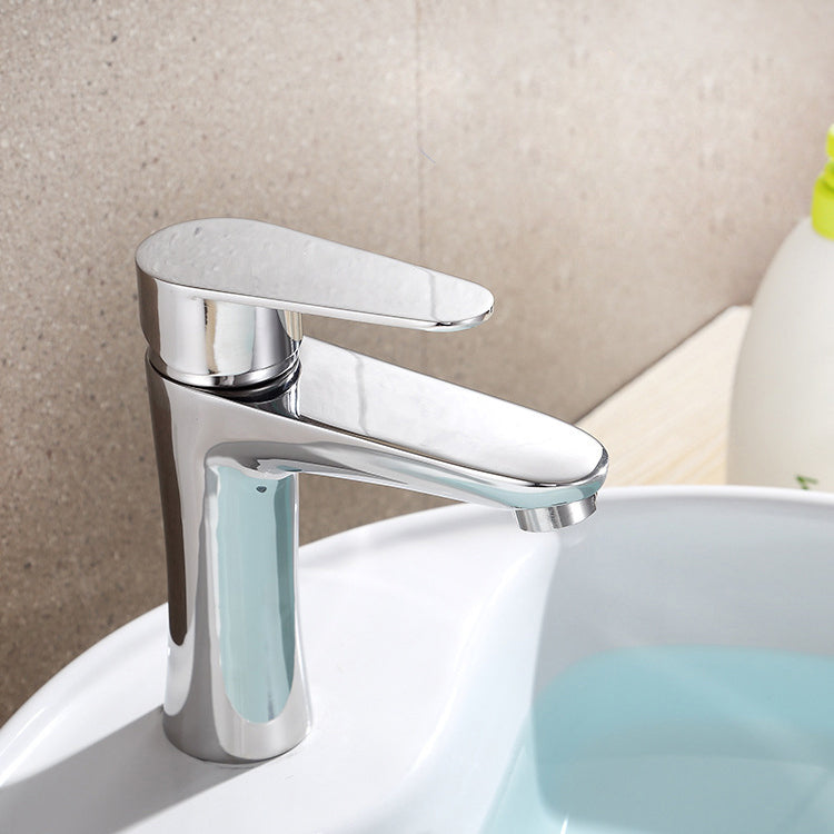 Orthorun | Modern Basin Tap - Monochrome Center Mount Low Arc Bathroom Faucet