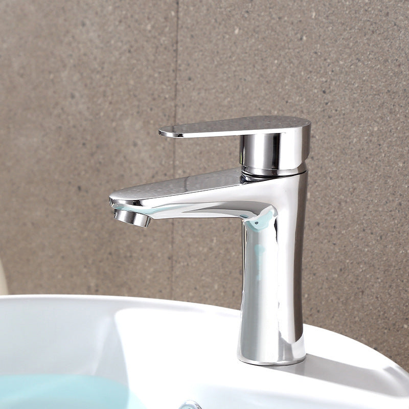 Orthorun | Modern Basin Tap - Monochrome Center Mount Low Arc Bathroom Faucet