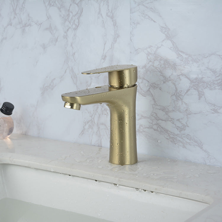 Orthorun | Modern Basin Tap - Monochrome Center Mount Low Arc Bathroom Faucet