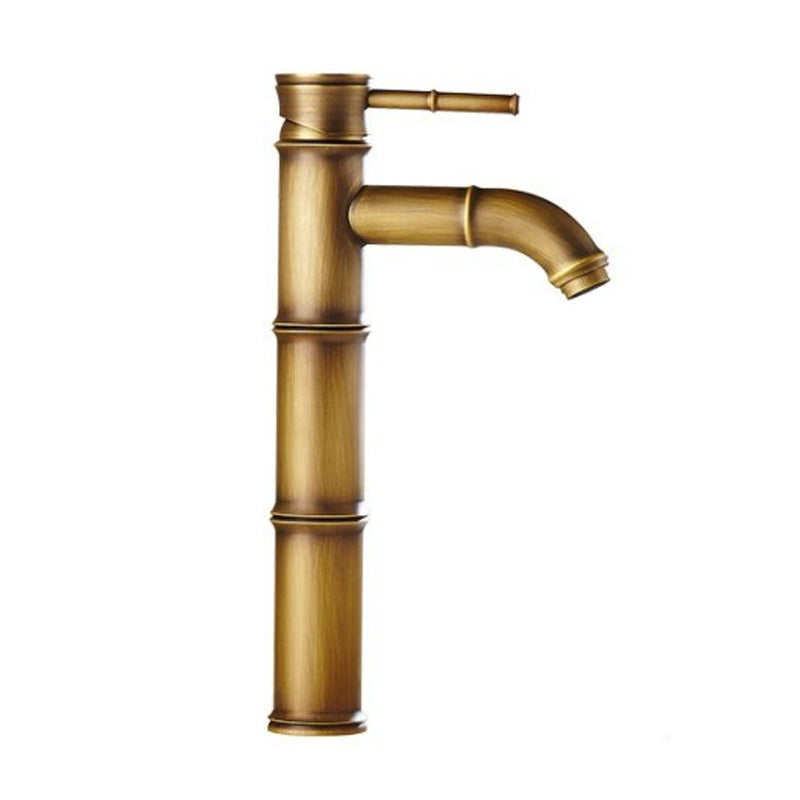 Orthorun | Farmhouse Brass Bathroom Faucet - Single Hole with Lever Handle