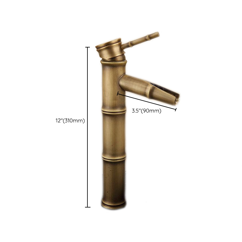 Orthorun | Farmhouse Brass Bathroom Faucet - Single Hole with Lever Handle