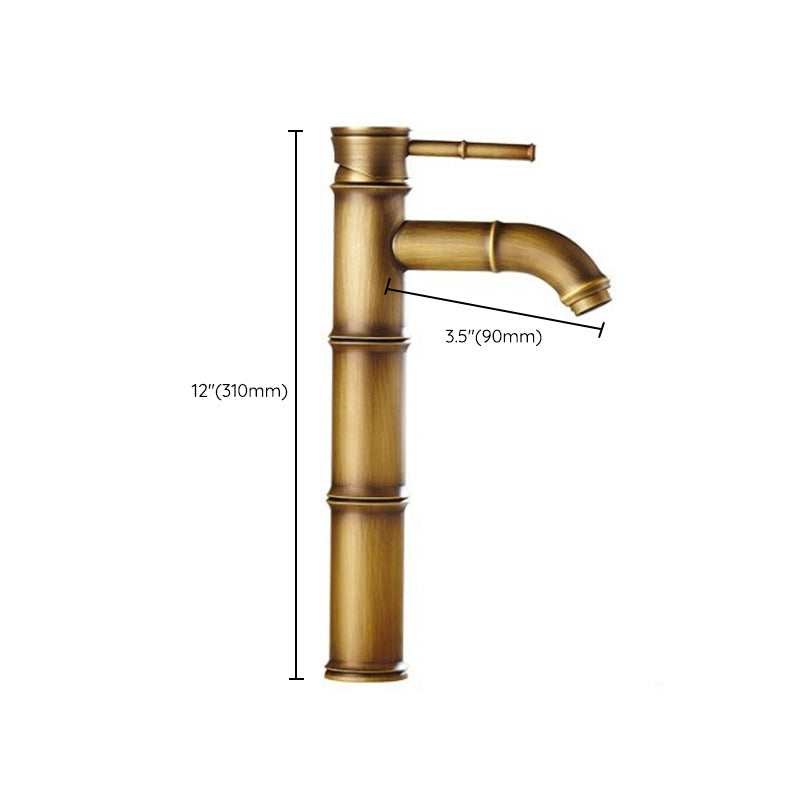 Orthorun | Farmhouse Brass Bathroom Faucet - Single Hole with Lever Handle