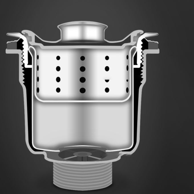 Orthorun | Round Stainless Steel Sink - Built-in with Basket Strainer