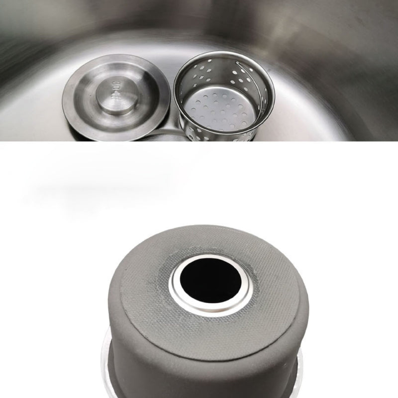Orthorun | Round Stainless Steel Sink - Built-in with Basket Strainer