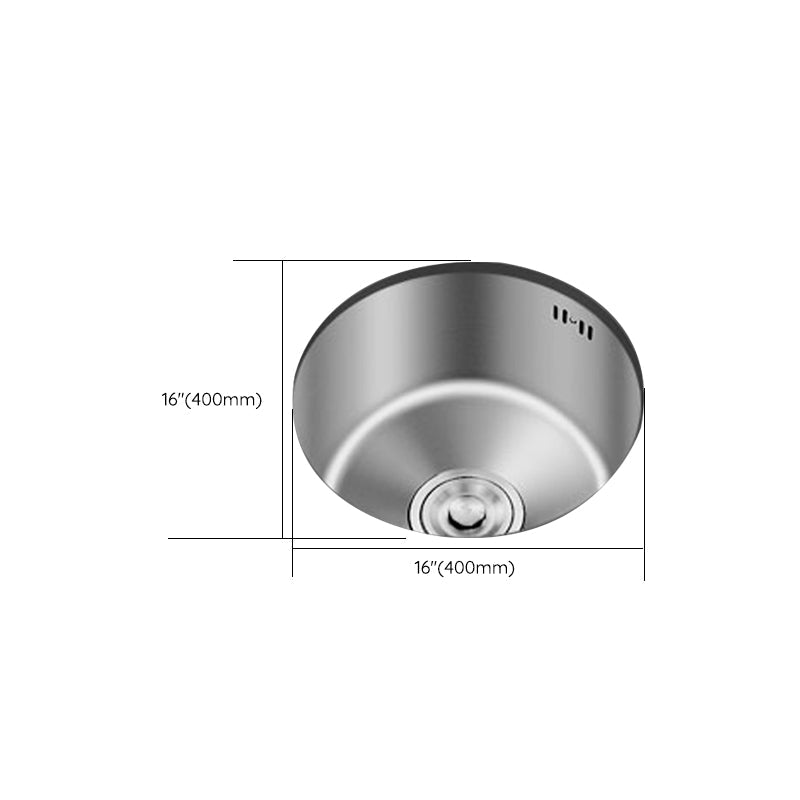 Orthorun | Round Stainless Steel Sink - Built-in with Basket Strainer