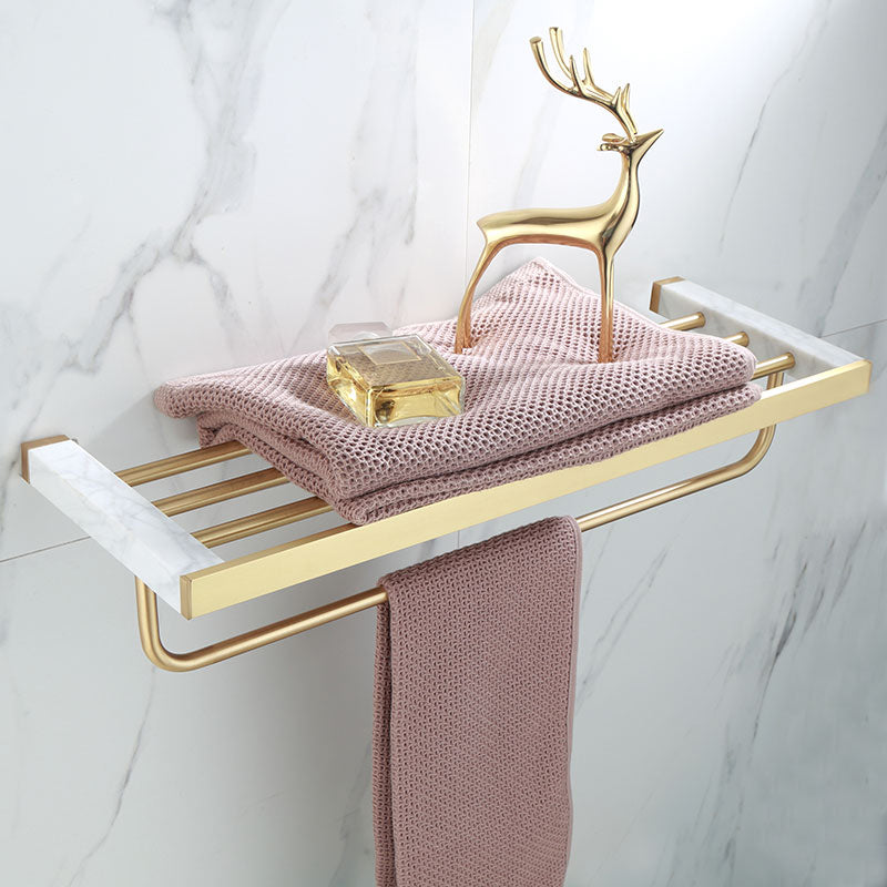 Orthorun | Polished Brass Bathroom Accessory Set - Marble Bathroom Hardware