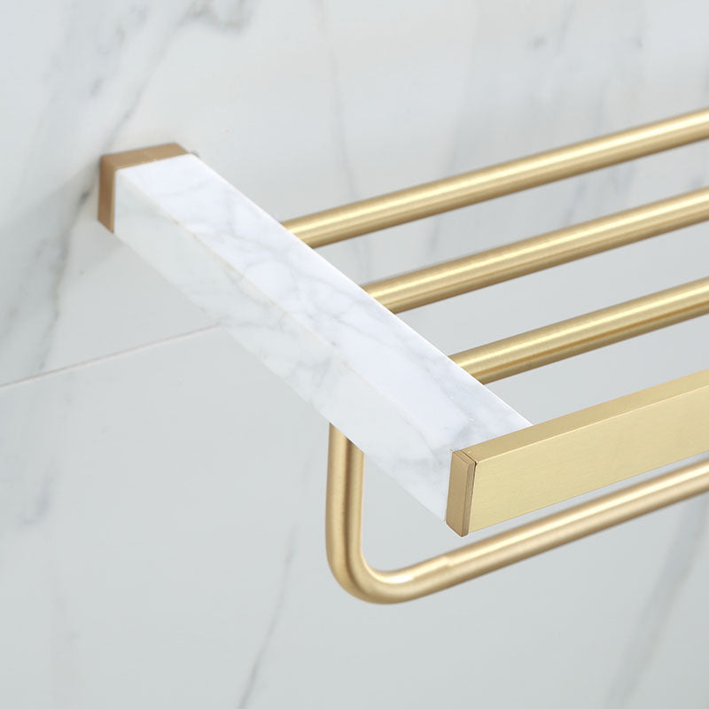 Orthorun | Polished Brass Bathroom Accessory Set - Marble Bathroom Hardware