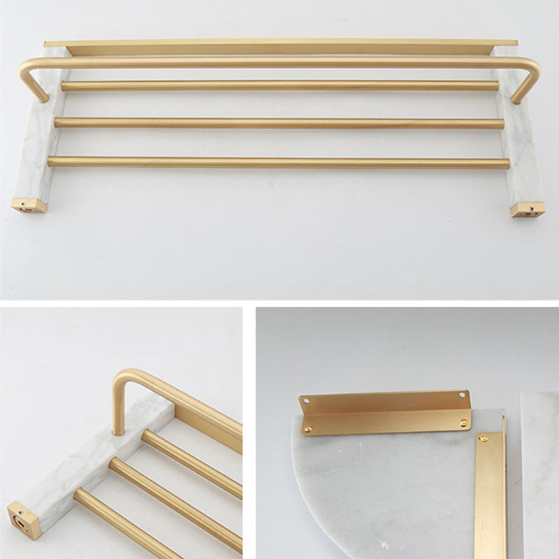 Orthorun | Polished Brass Bathroom Accessory Set - Marble Bathroom Hardware