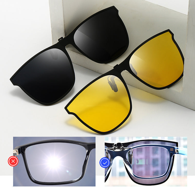 Orthorun | New Polarized Clip-On Folding Sunglasses – Over Glasses Flip-Up Lens