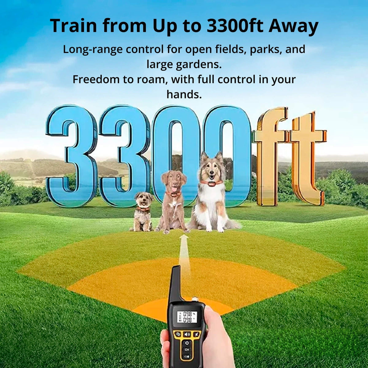 Orthorun | 1000m Waterproof Dog Training Collar – Rechargeable, Remote Control & Adjustable for Small, Medium, and Large Dogs