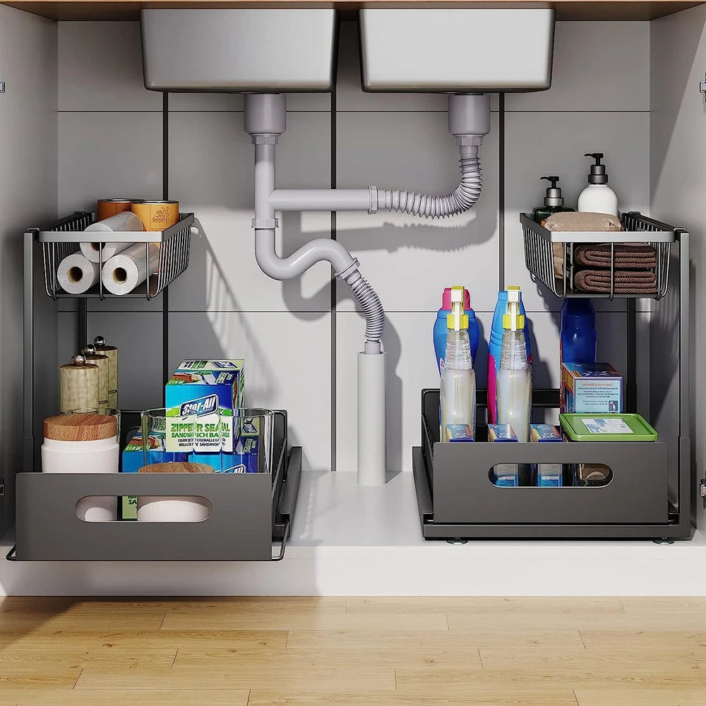 2 Tier Slide Out Under Sink Organizer - Orthorun