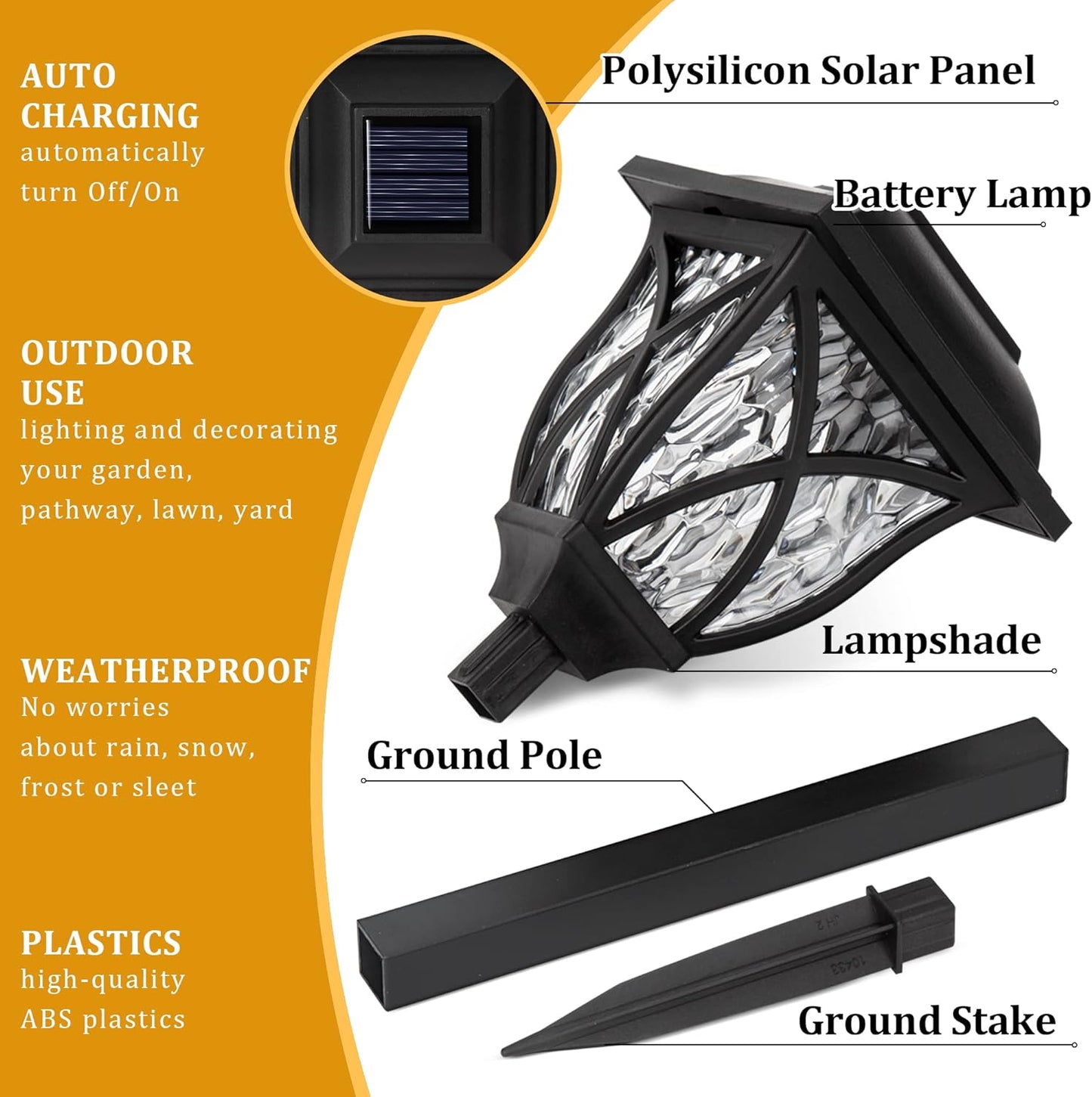 6 Pack Led Solar Pathway Garden Lights Outdoor - Orthorun