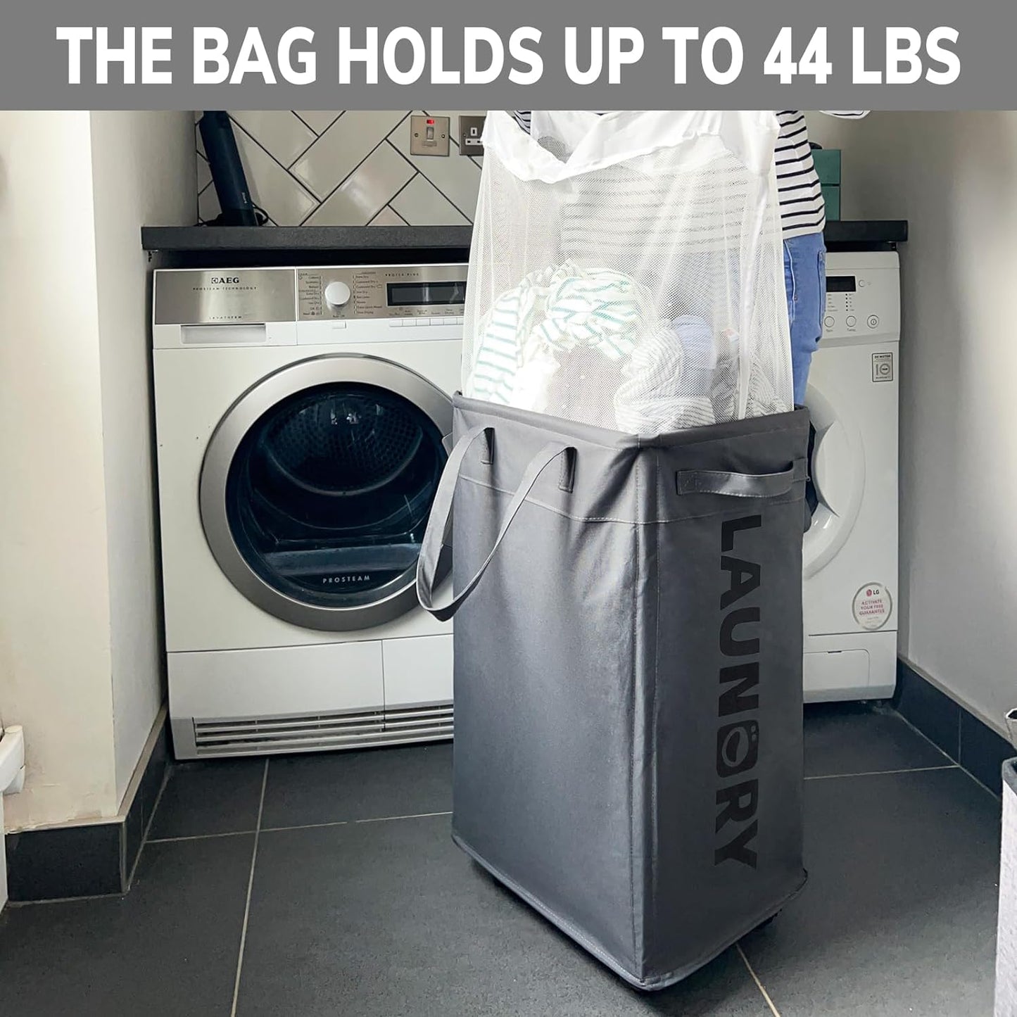 75L Collapsible Large Laundry Basket with Wheels - Orthorun