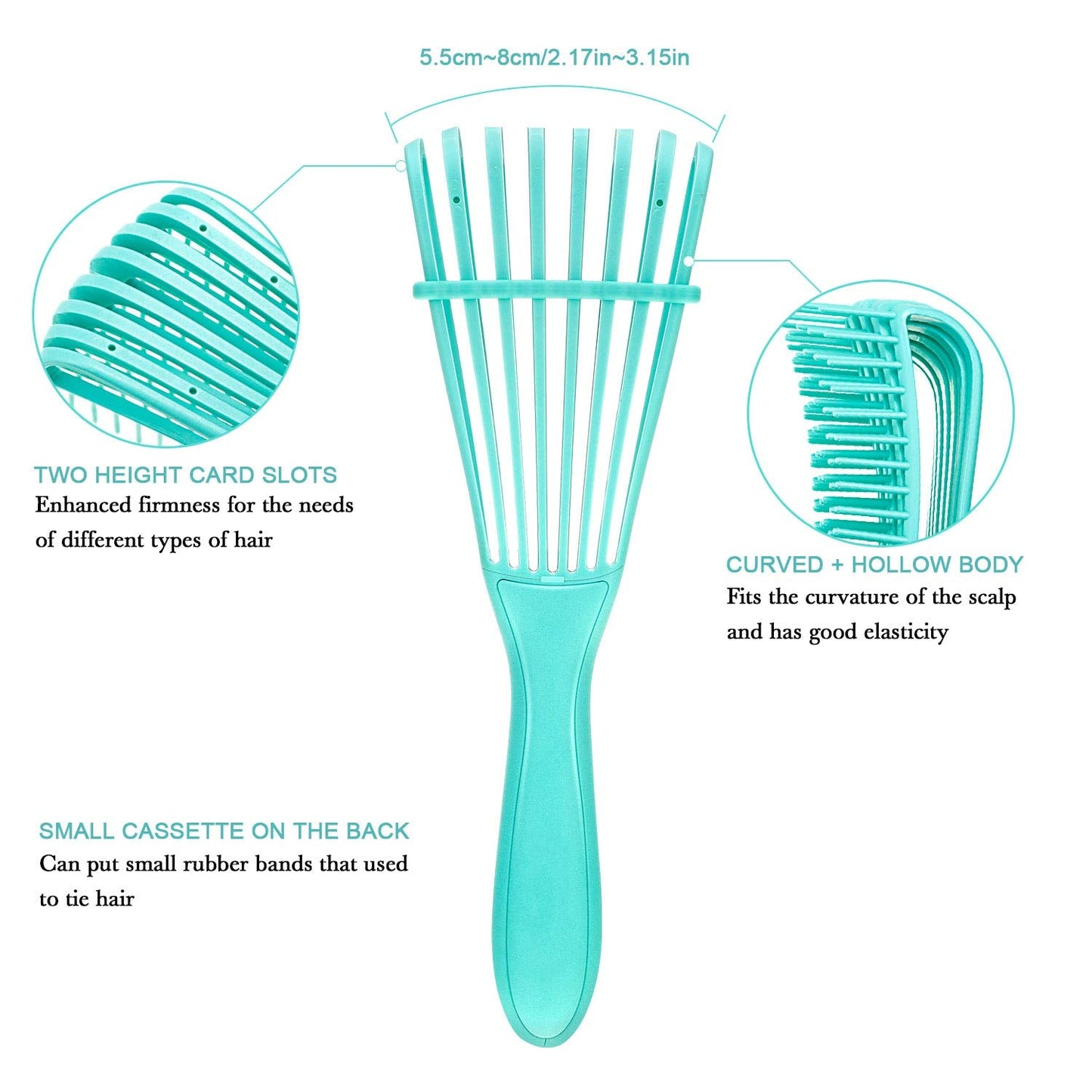 2 Pieces Detangling Brush for Afro America African Hair Textured 3a to 4c - Orthorun