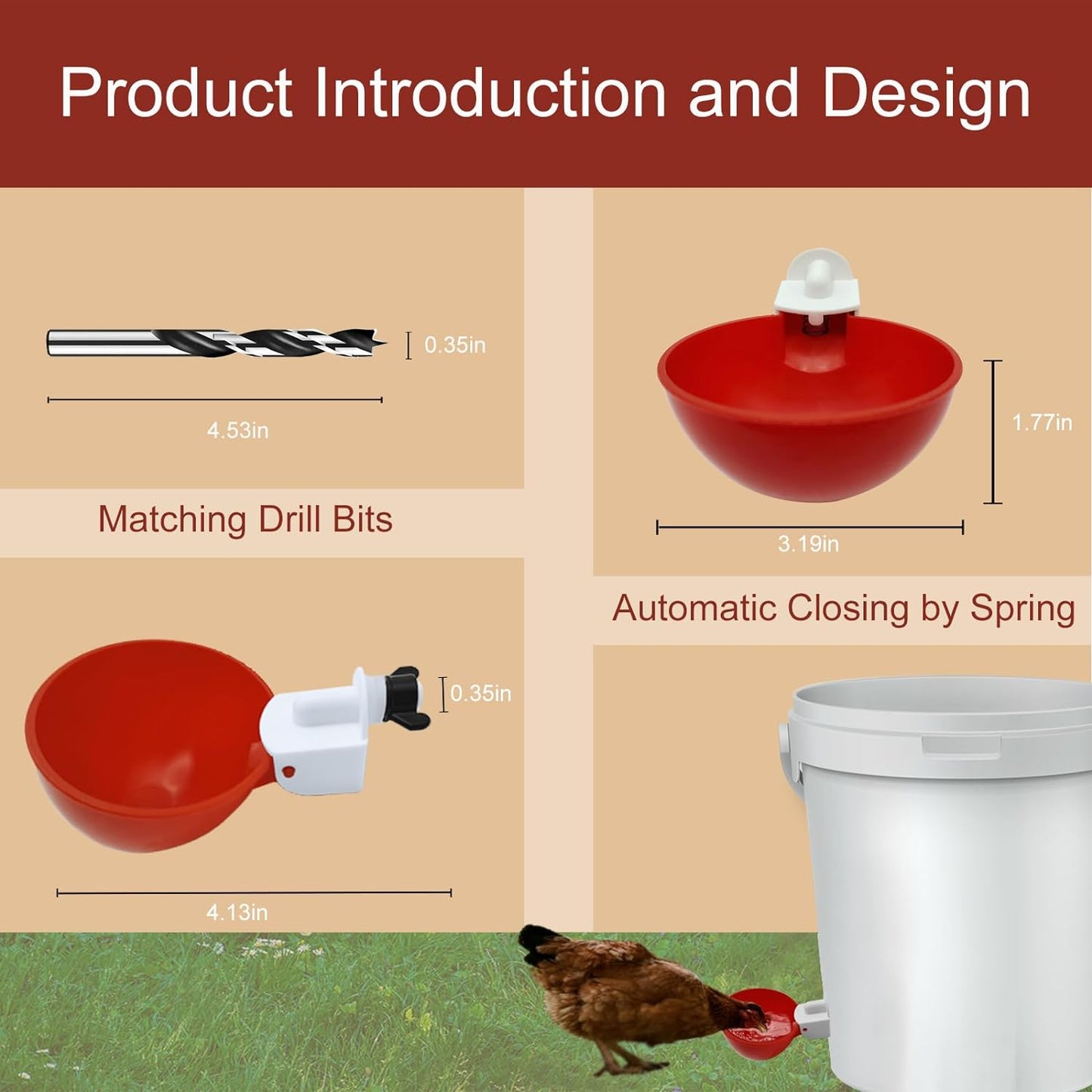 10 Pcs Chicken Waterer - Orthorun