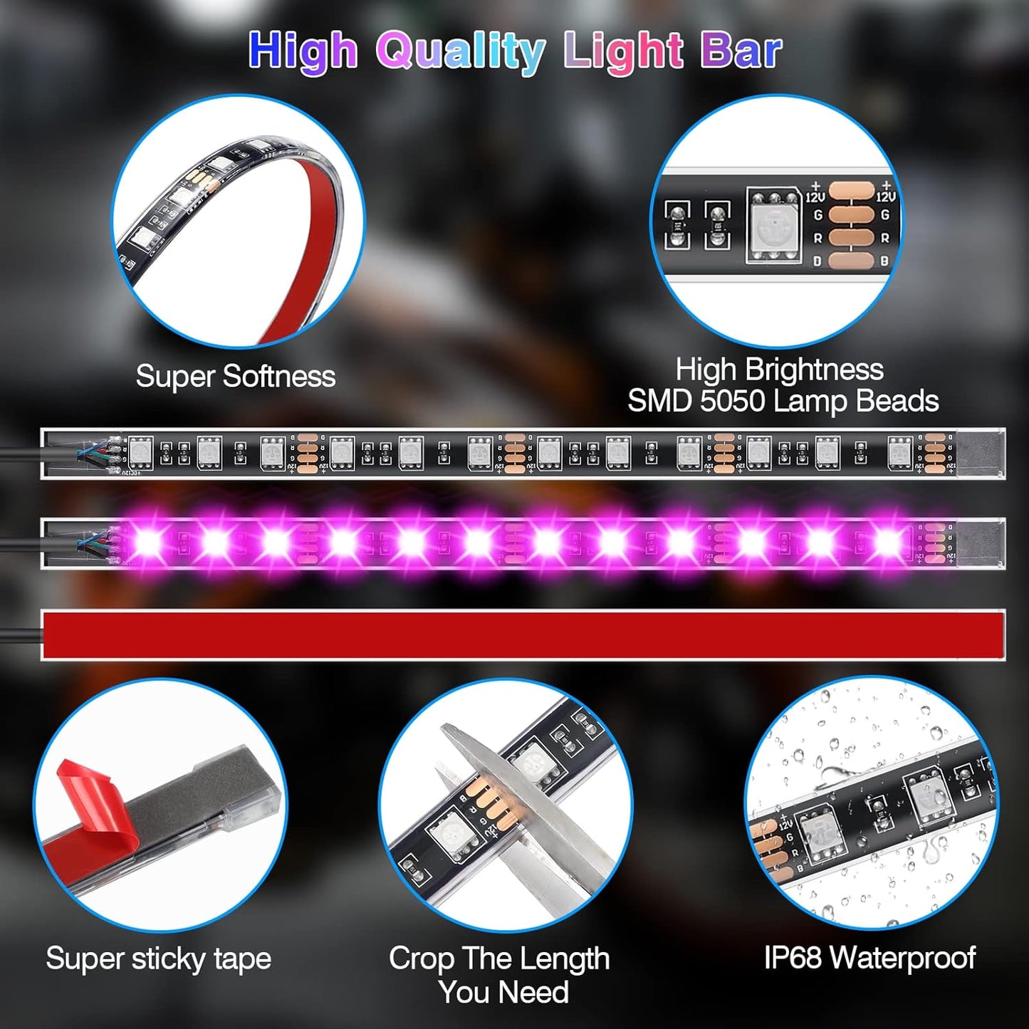 12pcs Motorcycle Led Light Kit With Brake Light Turn Signal - Orthorun