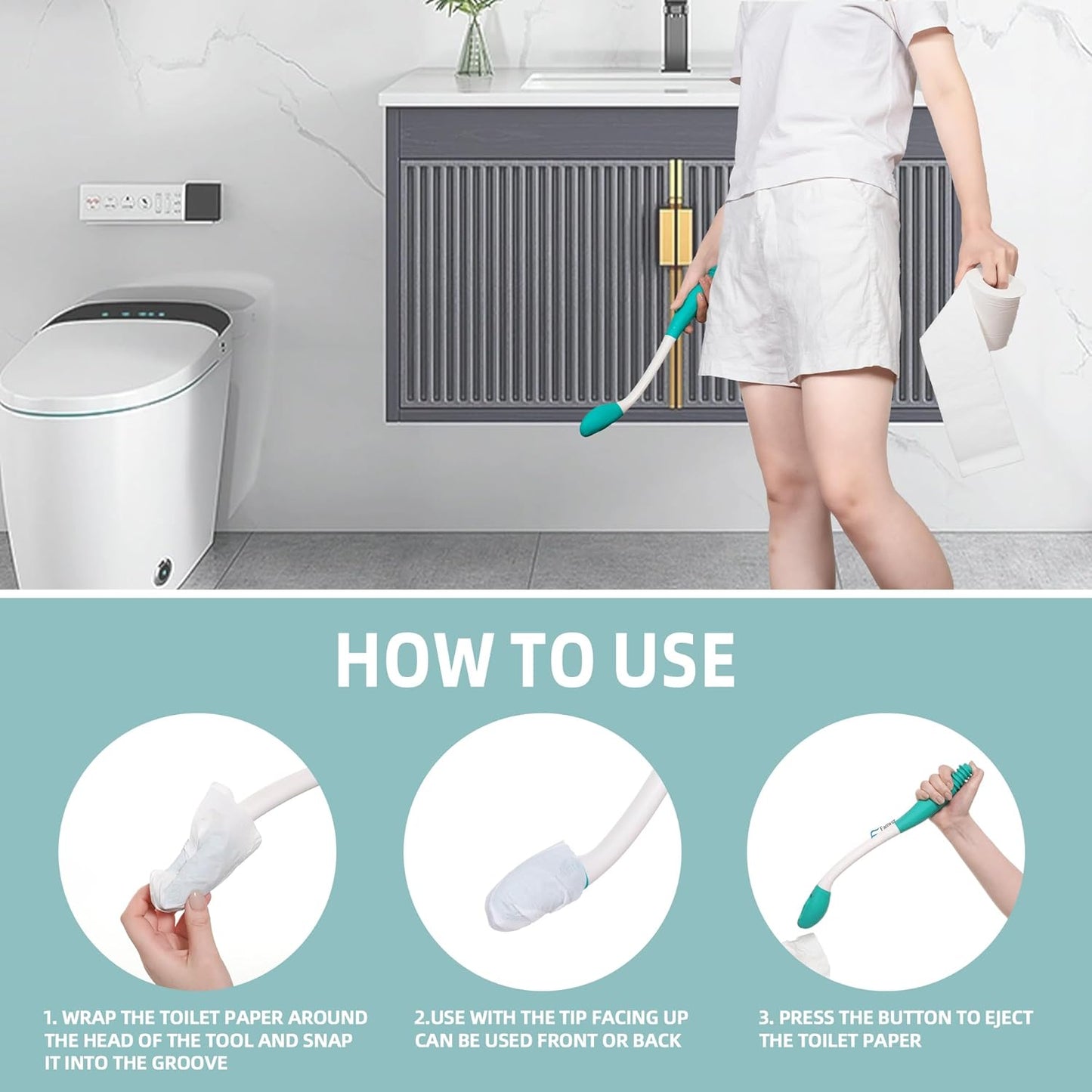 2pcs Toilet Aid For Wiping Long Reach Comfort Butt Wiper Tools - Orthorun