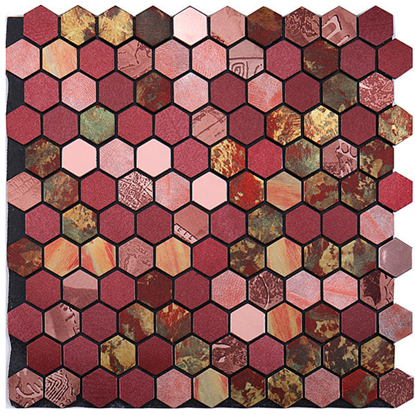 Orthorun | Modern Peel & Stick Metal Mosaic Tile - Hexagon & Subway Options