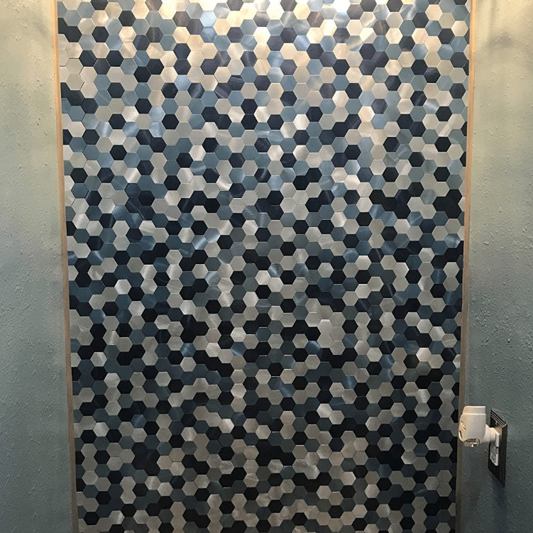 Orthorun | Modern Peel & Stick Metal Mosaic Tile - Hexagon & Subway Options