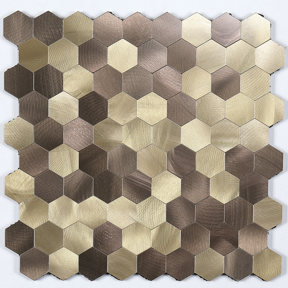 Orthorun | Modern Peel & Stick Metal Mosaic Tile - Hexagon & Subway Options