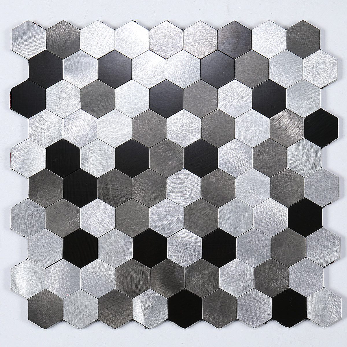 Orthorun | Modern Peel & Stick Metal Mosaic Tile - Hexagon & Subway Options