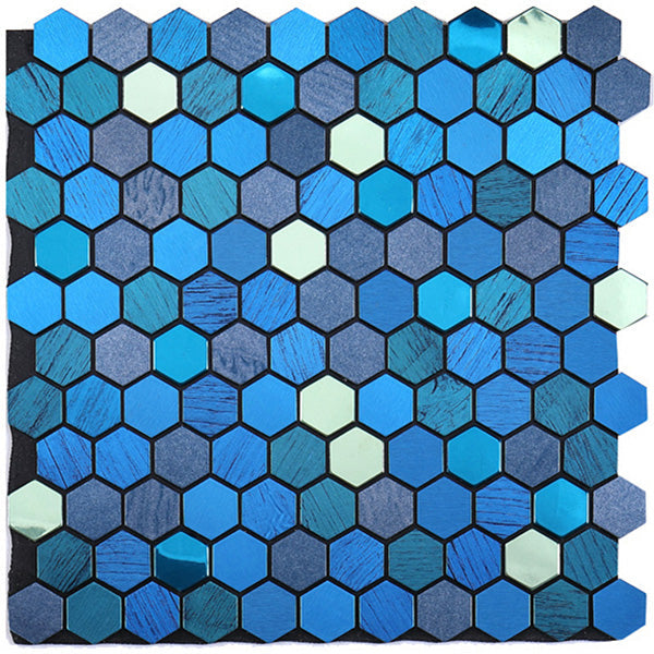 Orthorun | Modern Peel & Stick Metal Mosaic Tile - Hexagon & Subway Options
